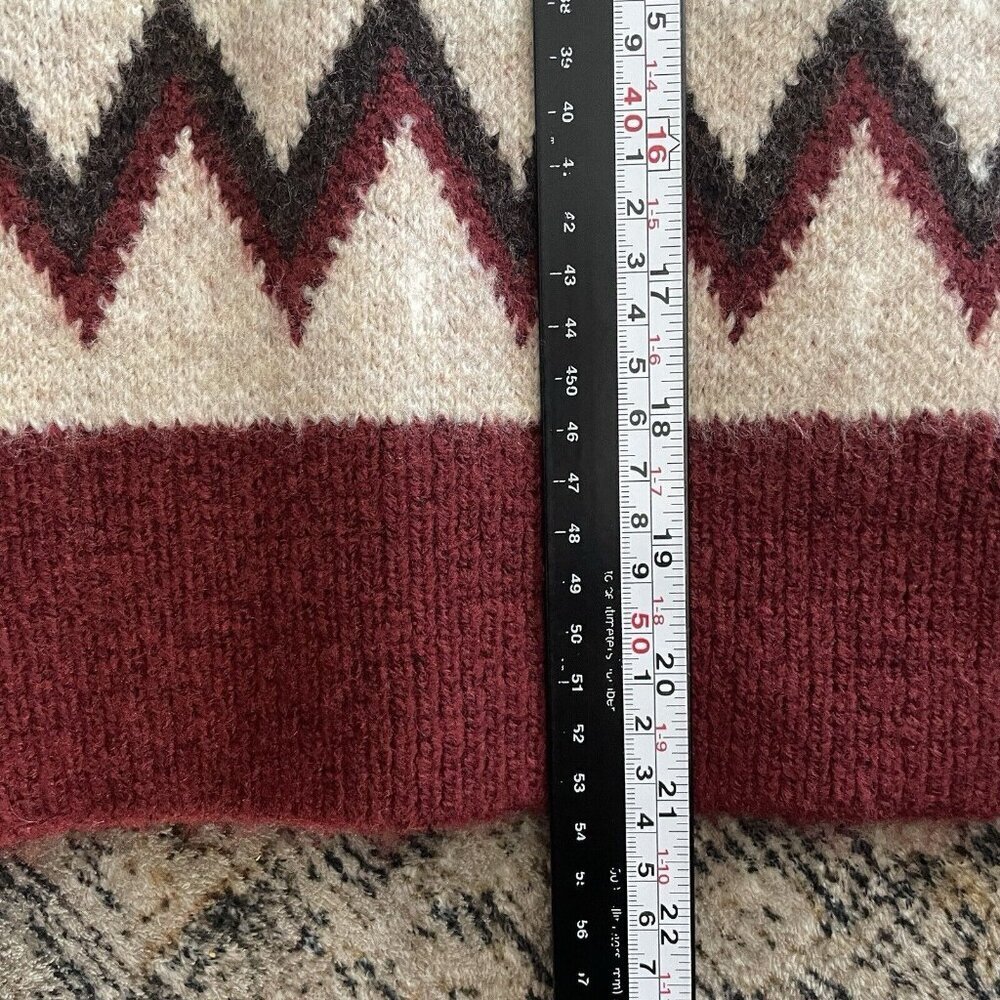 NWT‎ Cider Wave Aztec Sweater Vest Womens S V-Neck Knit Old Money Cabin Academia - Picture 9 of 10